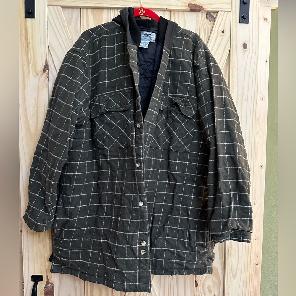 Quilted hooded flannel